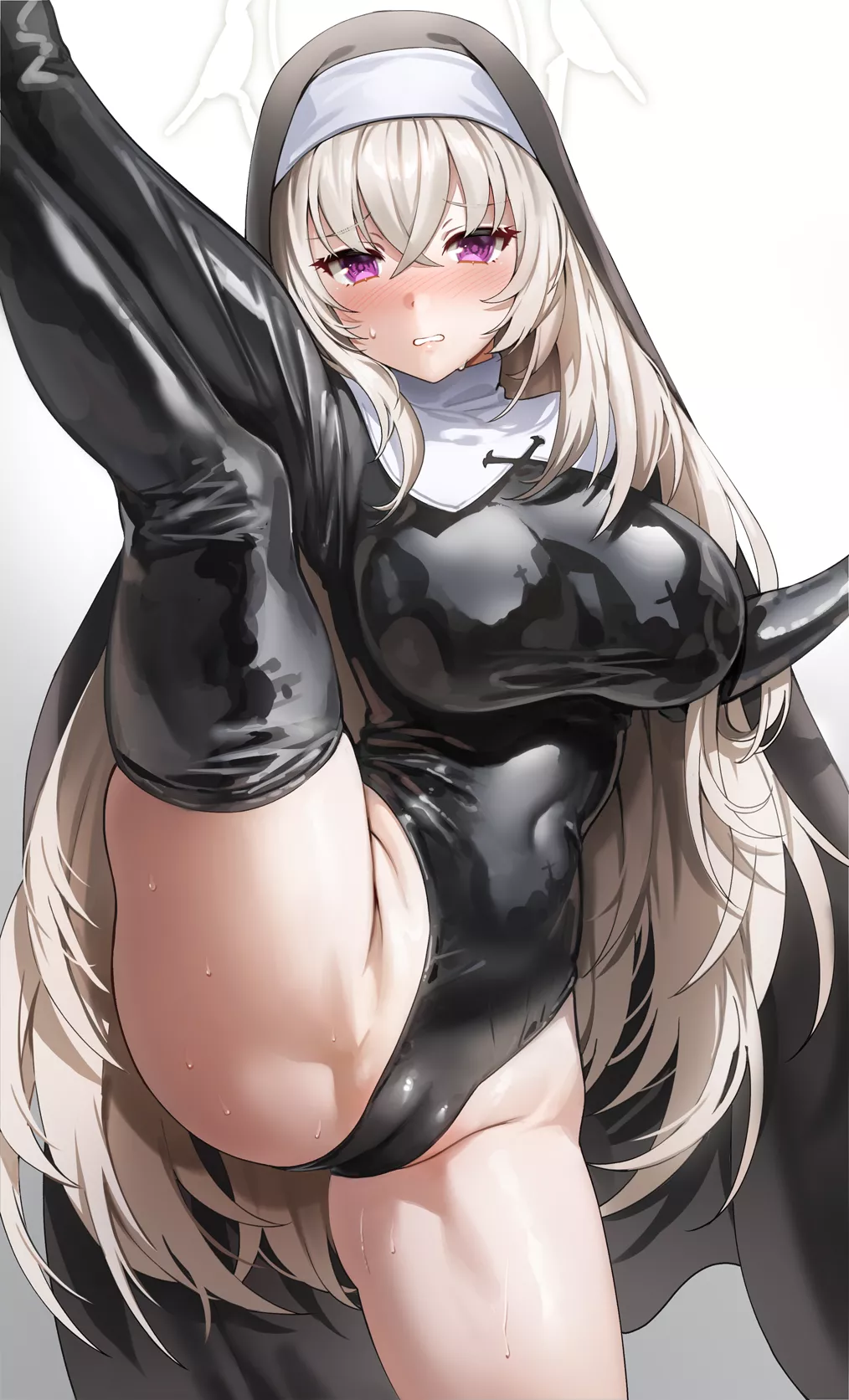 Sakurako Latex Nun Leg Lift (Gijang ) [Blue Archive]