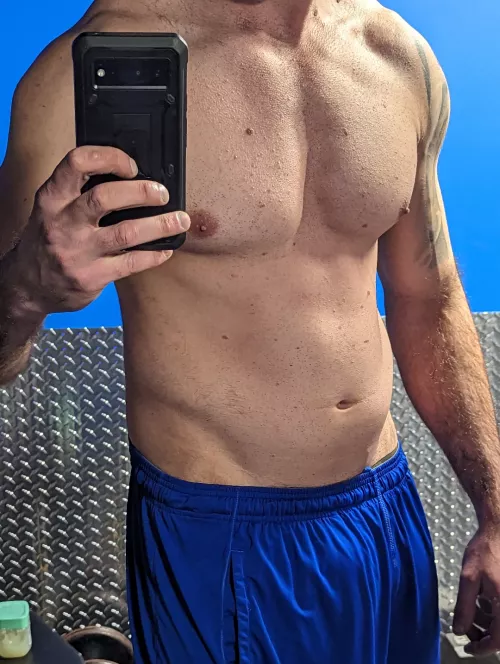 still fit but been eating like a pig, had abs a few months ago , can't wait to be considered chubby muscular