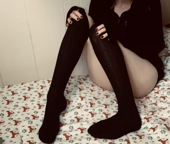 Thigh highs and painted nails!!