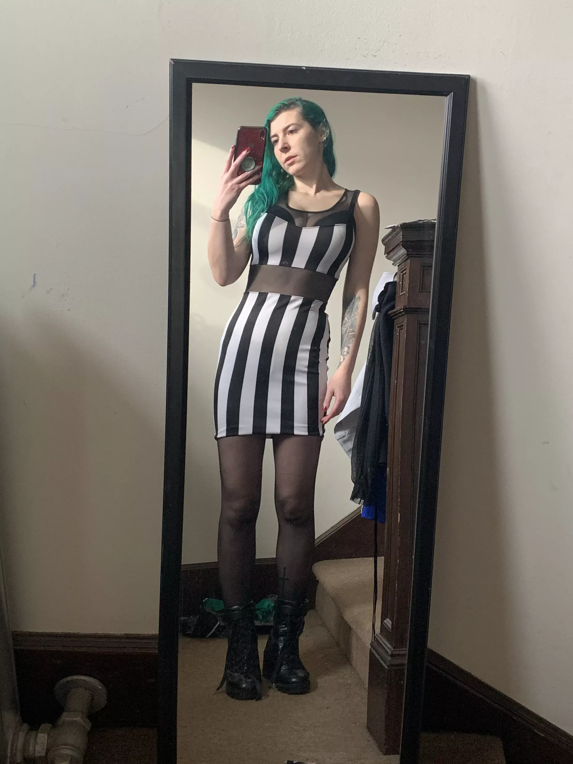 Tight little dress and some stockings