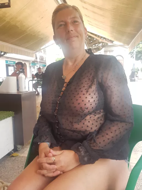 2nd post, of someone asking if i like to wear see through clothing out! Just in case you thin no one is around! i am kind of an exhibitionist. i like that men are looking and smiling at me!