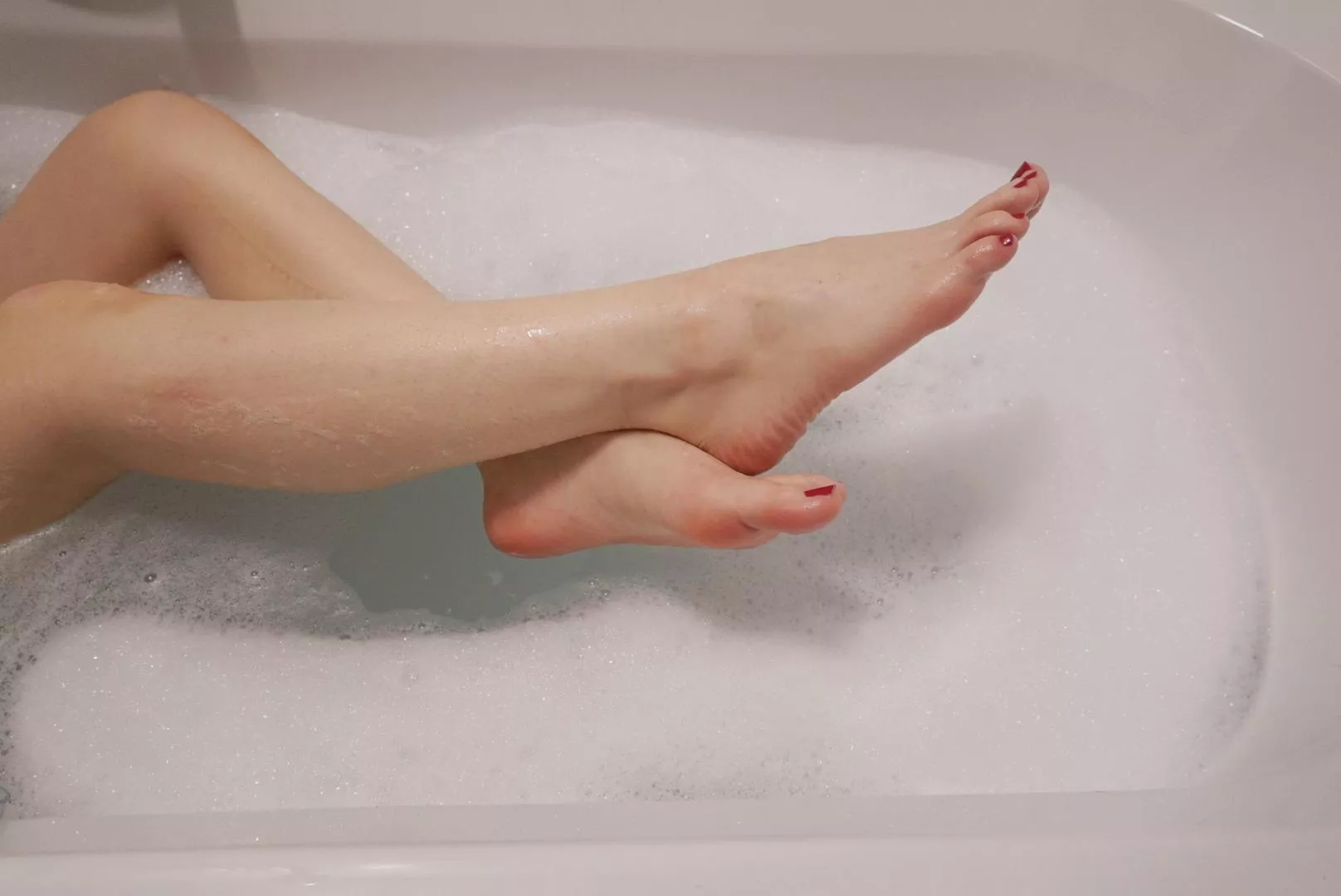 being all comfy in the tub