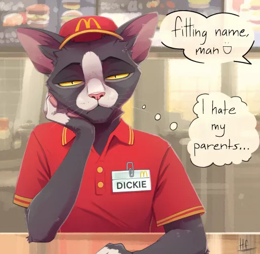 Dickie ain't into it [art by me @heretic.fox on Instagram]