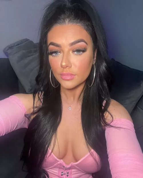 Hoops and heavy makeup on this chav slut