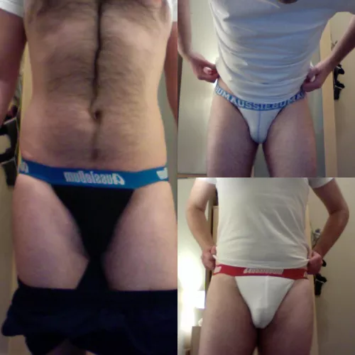 It’s a picture from my archives today. A few years ago, I bought some new jockstraps and did a little fashion show.