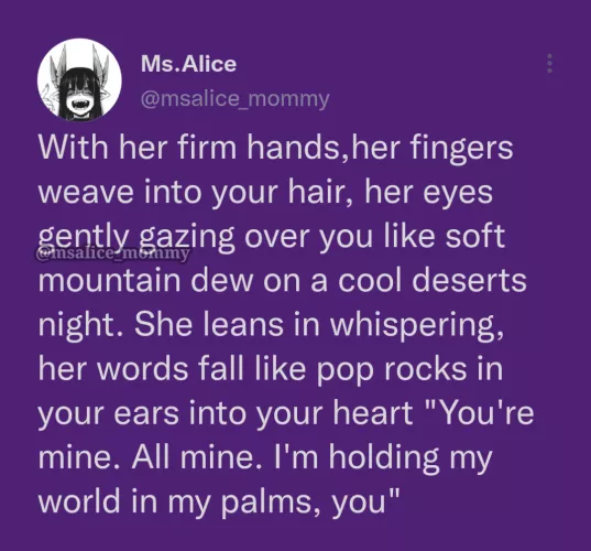 Pov: Your domme is cuddling you. It's been a while since I wrote something like this💜✨