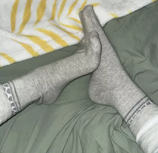 These naughty little gray socks are looking to get in trouble tonight