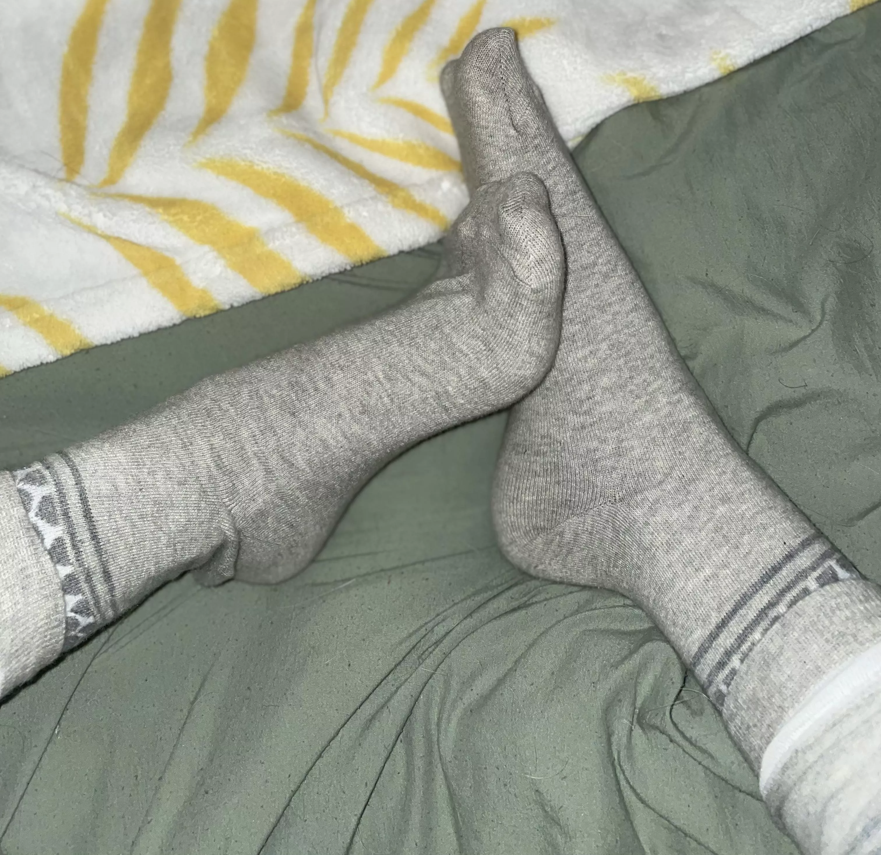 These naughty little gray socks are looking to get in trouble tonight