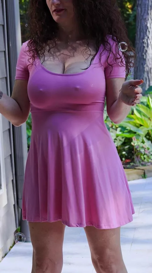 Warm weather again today. I had to try pink this time. Love pink!