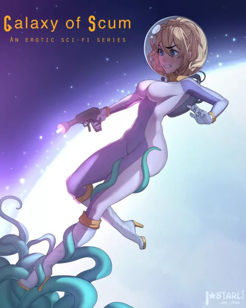 Agent Astra has a close encounter (Art by Starli for Galaxy of Scum)