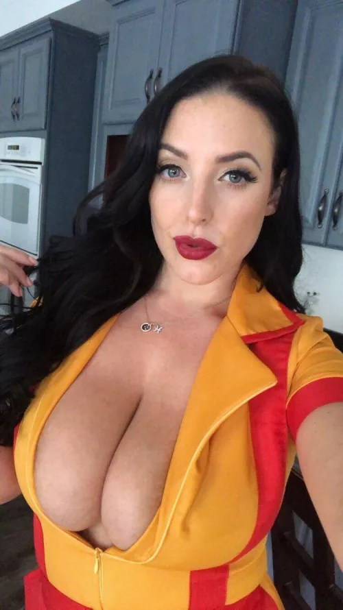 Angela’s sexy red lips