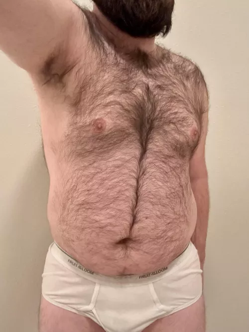 Bushy beard and belly