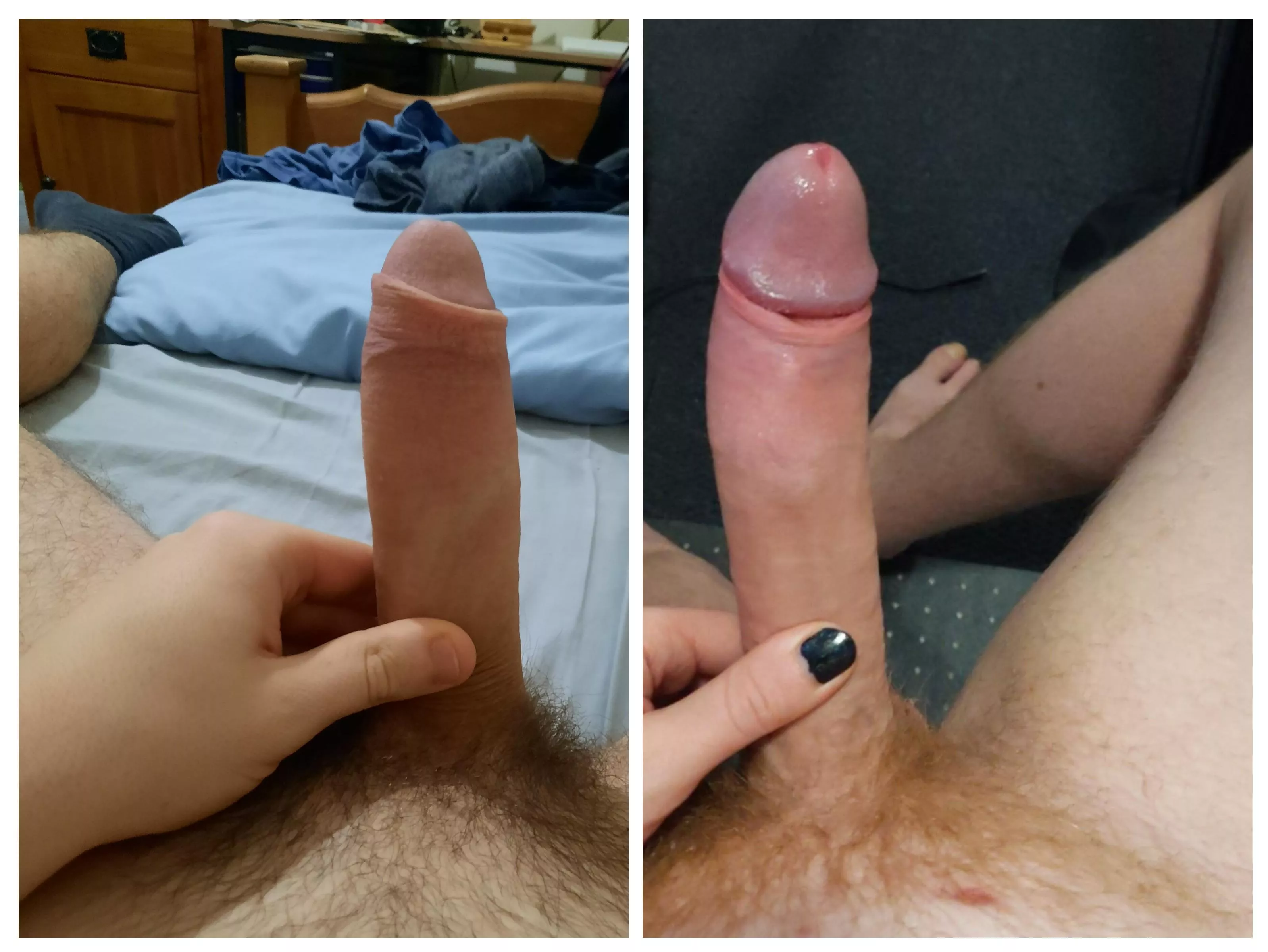 Can't measure up, probably can't satisfy anyone either. bob_the_builder212's dick (left) was way outmatched.