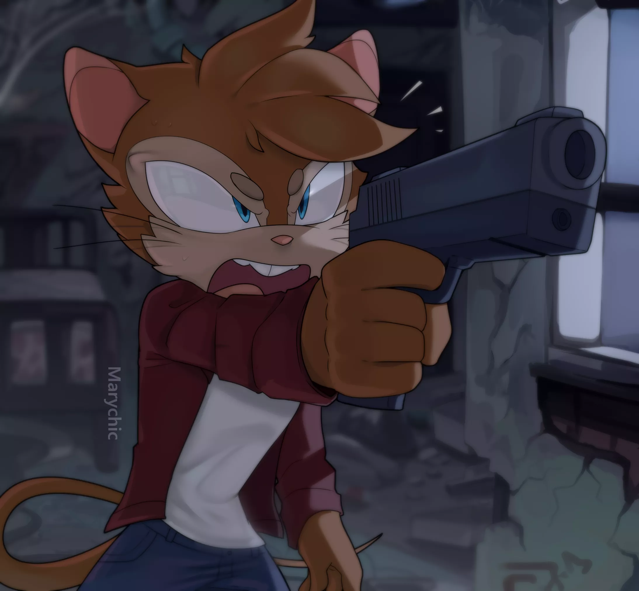 Commission done for twitter user! This time with a rodent sonic FC in a intense situation x3 hope you like it! <3 (Art made by Marychic3908)