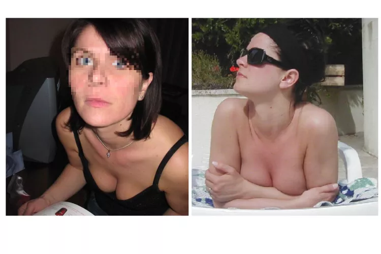 French Mom dressed & tanning undressed