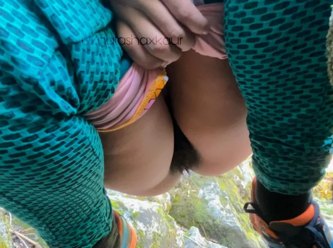 Had to take a break during my hike... would you let me sit on your face in the woods?
