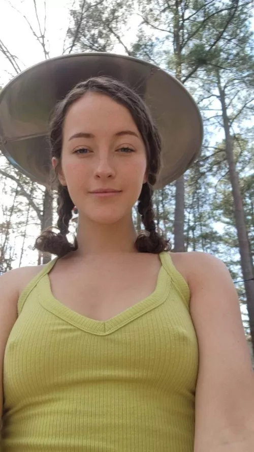 It looks like I'm wearing a cool space helmet! It's just the patio warmer.