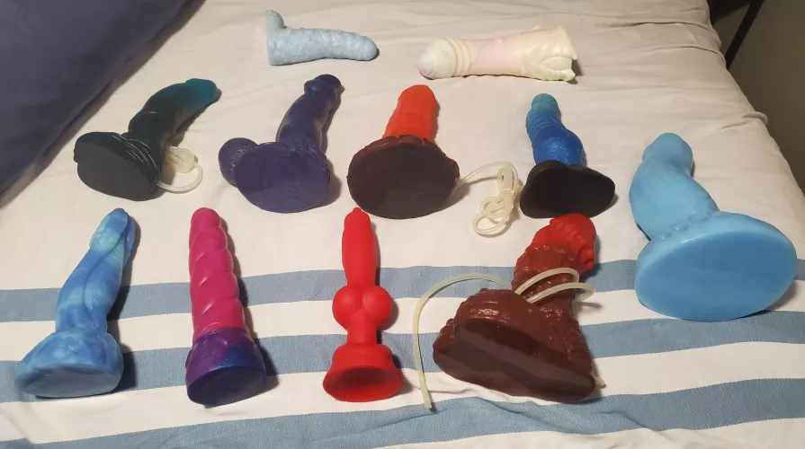 My fantasy collection is coming along nicely. 2 Pleasure Forge and 9 Bad Dragons 😁