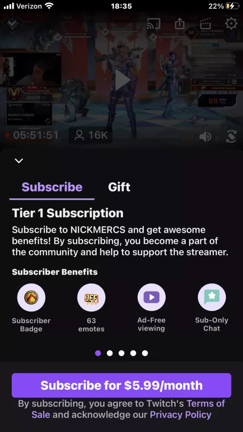 No Prime Sub option? Anyone else have this issue?