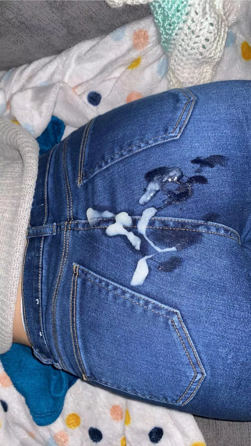 Painted her jeans