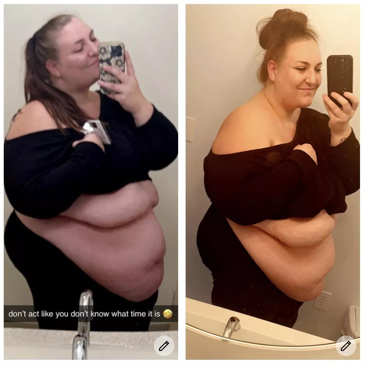 Smaller??? I’ve been sick and have lost weight but didn’t think I was physically any less fat, maybe just less muscle… I am just realizing that I’m very wrong 🥺😭😱 is it in my head? Do I look smaller to y’all?