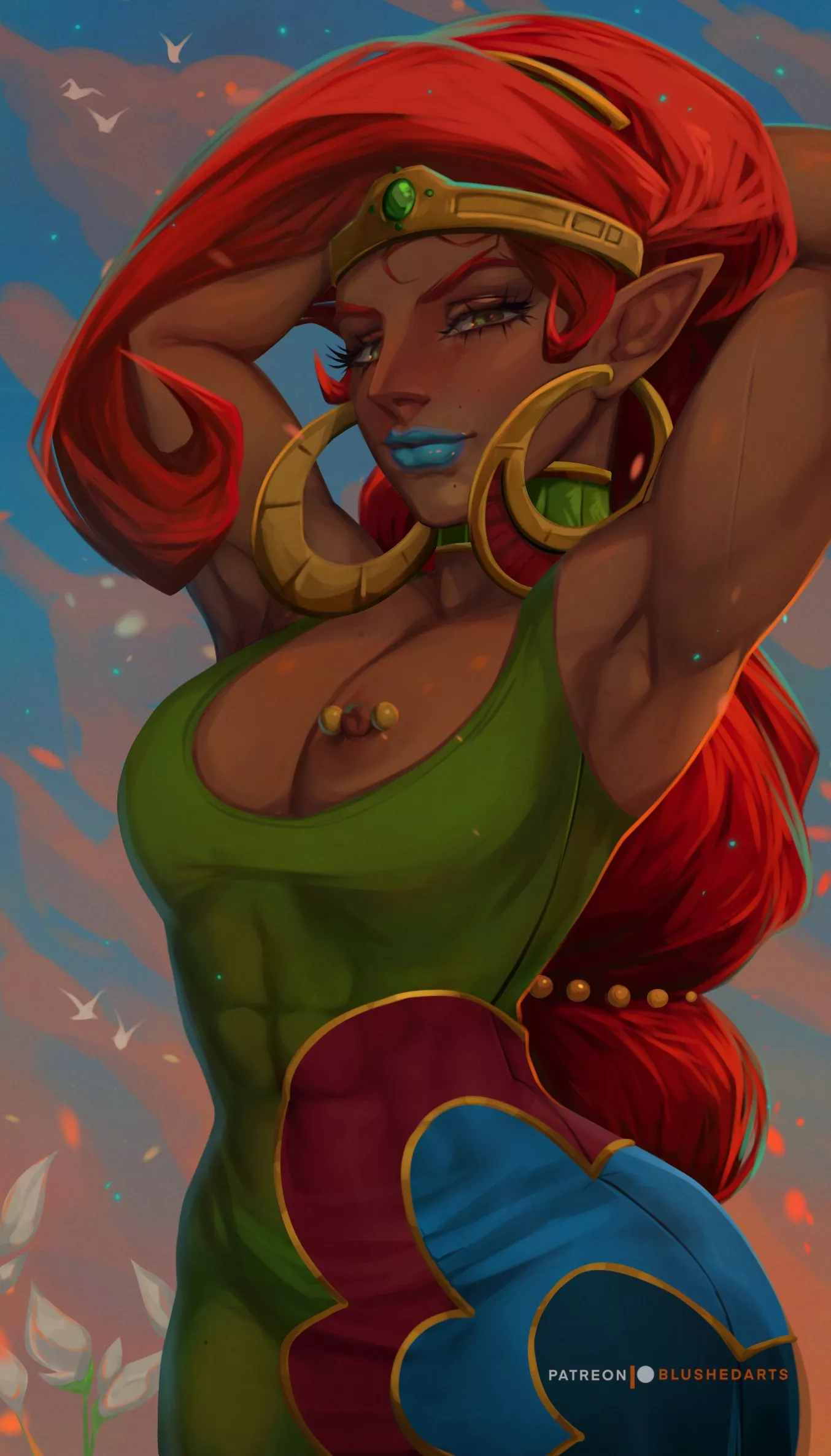Urbosa's too buff for her dress (BlushedArts) [Legend of Zelda]
