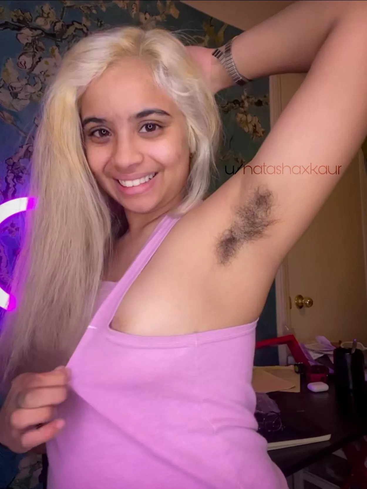 Wearing a tank-top means easy access for you to sniff and lick my pits