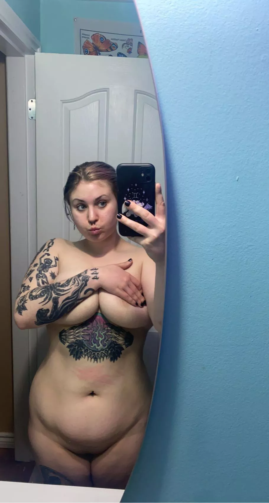 What do you think is bigger, my tits or my ass?