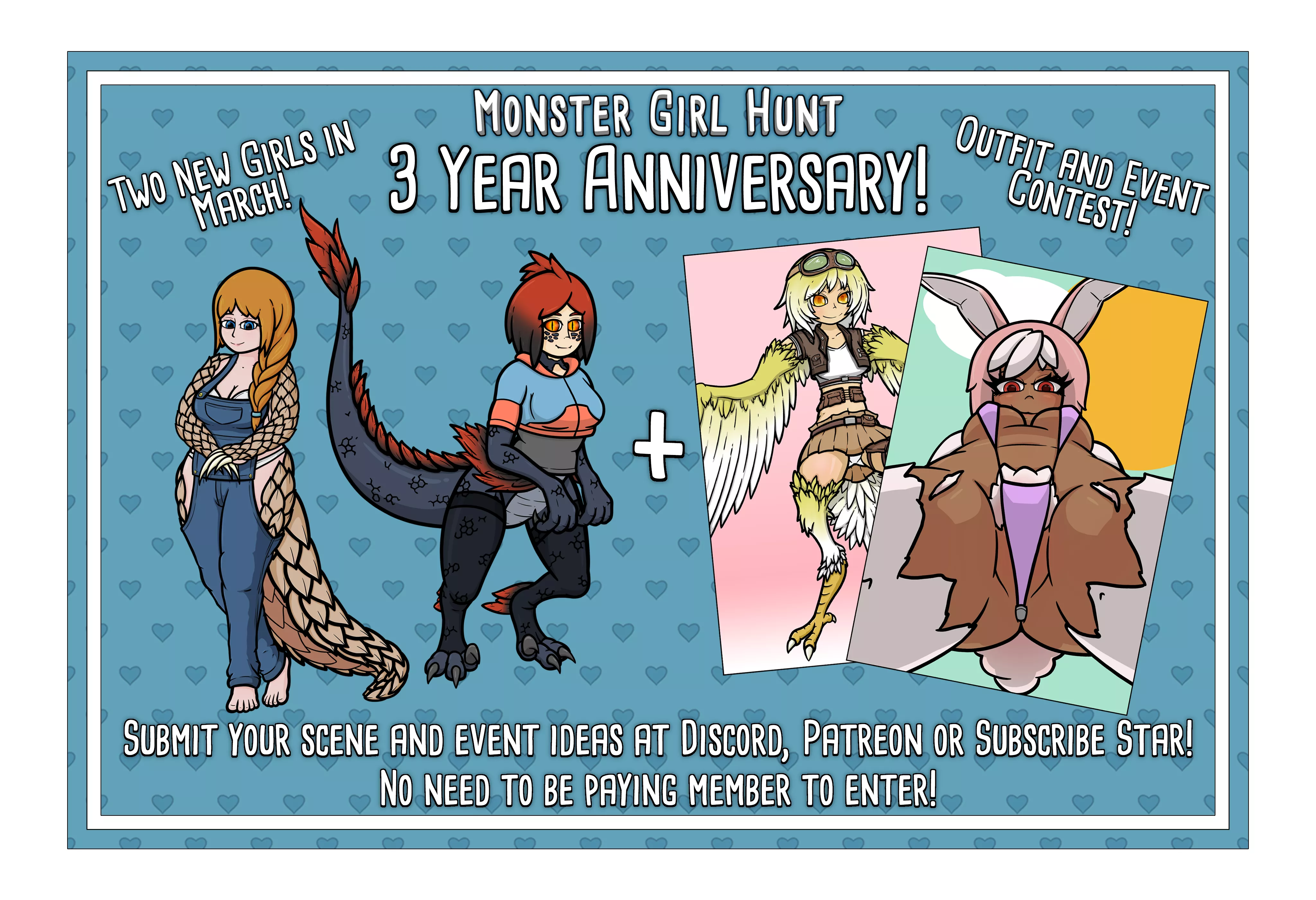 3 years of Monster Girl Hunt! Contest details in the comments