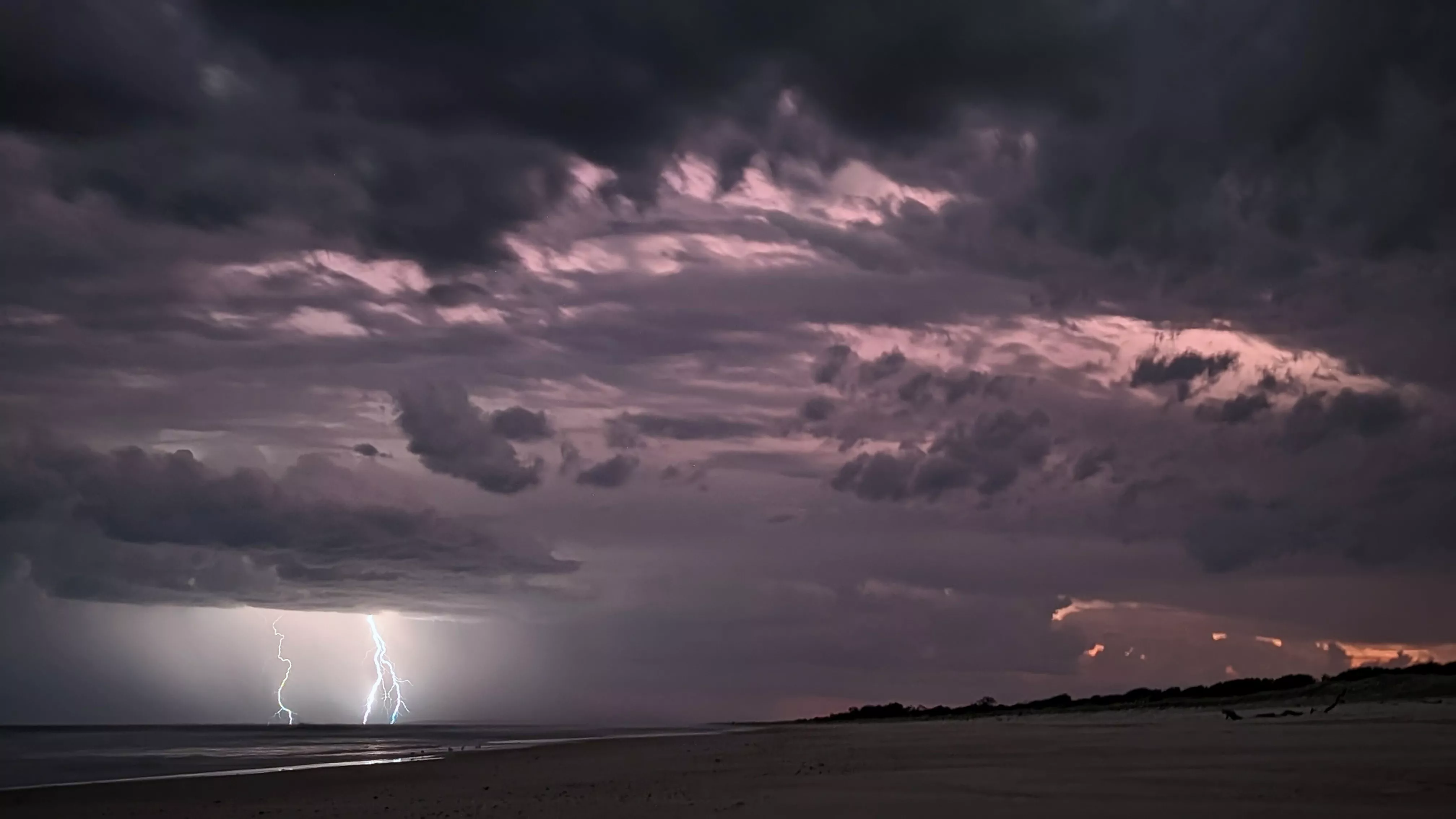 A little lightning with the sunset in Australia