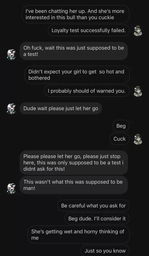 Any curious cucks, read below and DM me if you want the same treatment