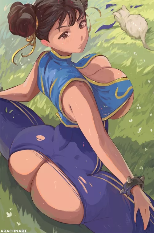 Chun-Li stretching [Street Fighter] (arachnart)