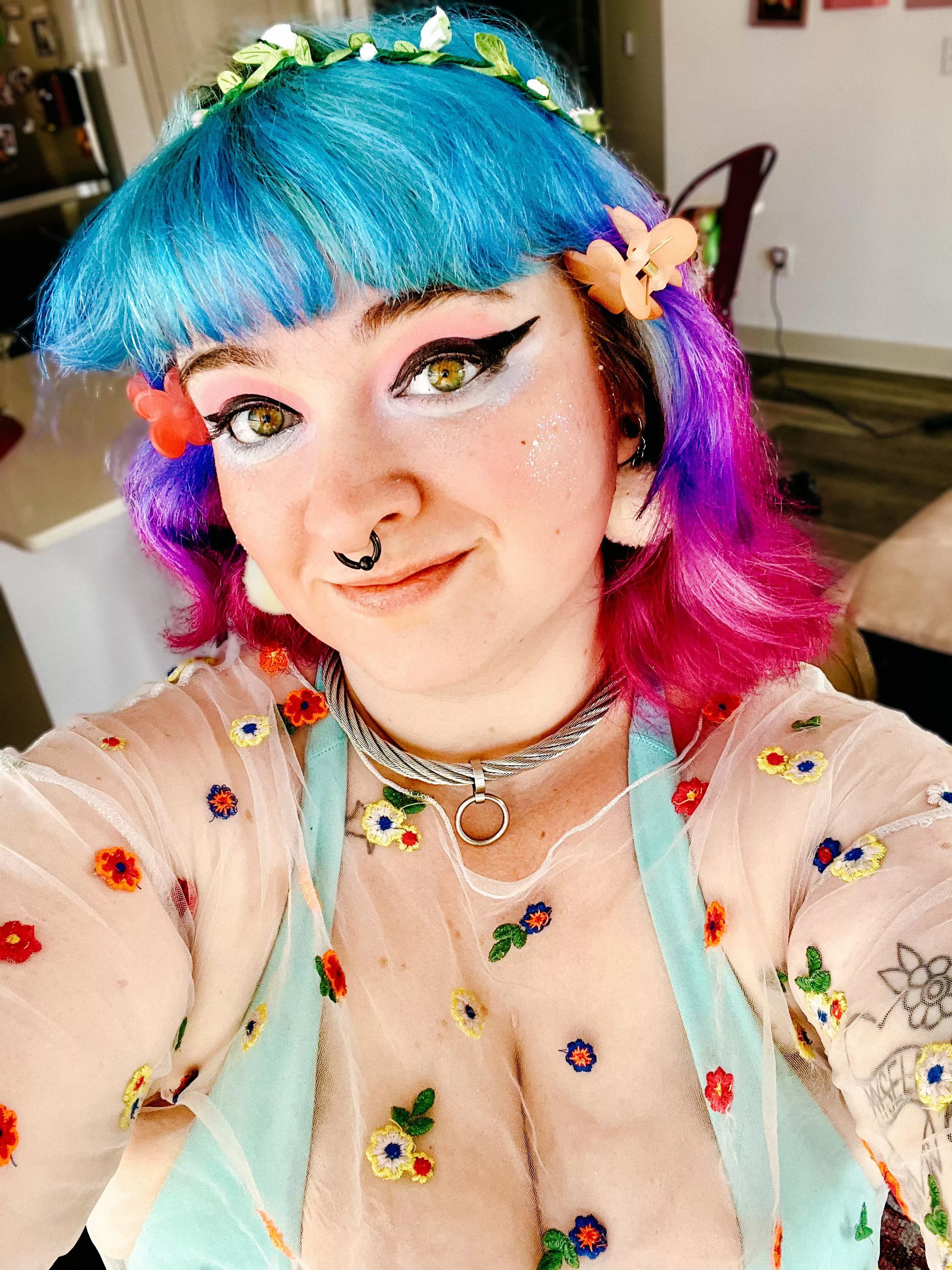 Collared and colored.