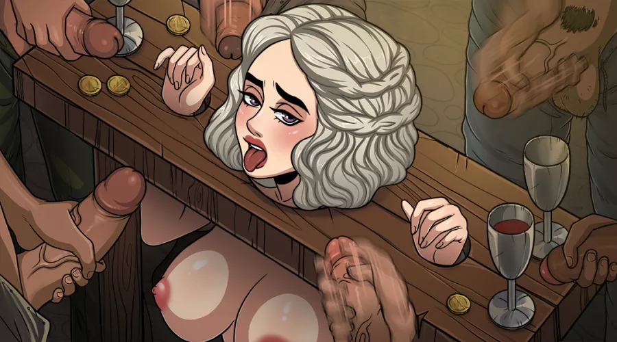 Daenerys serving tables in Game of Whores (MANITU Games)