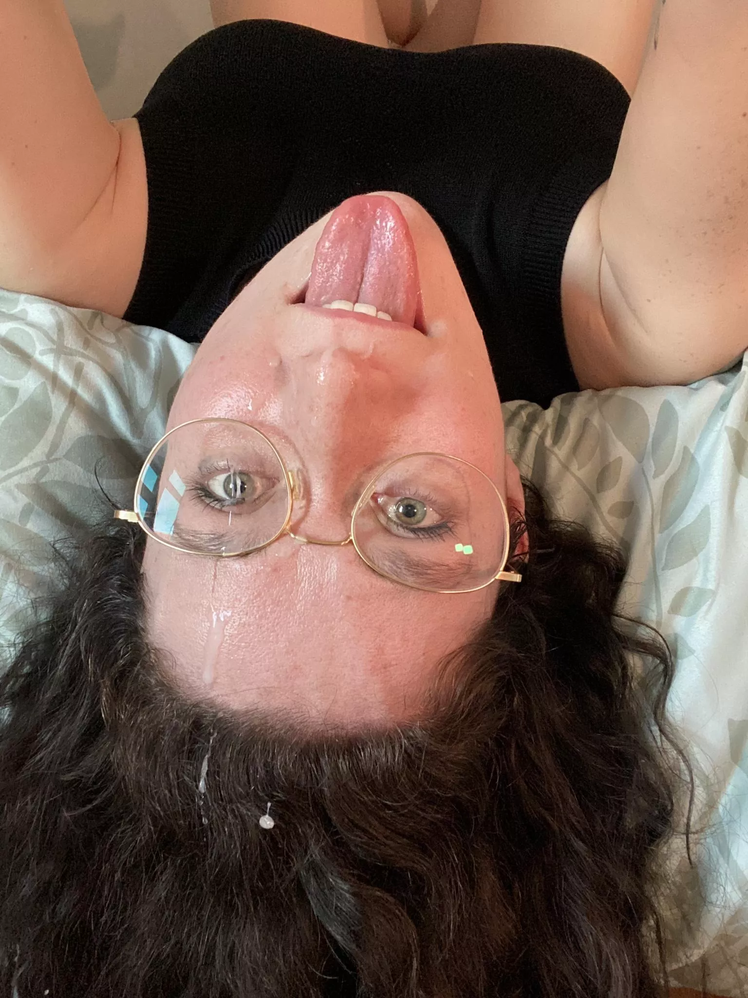 Face fucked and glazed while hanging off the edge off the bed! Is there anything better?! 💦