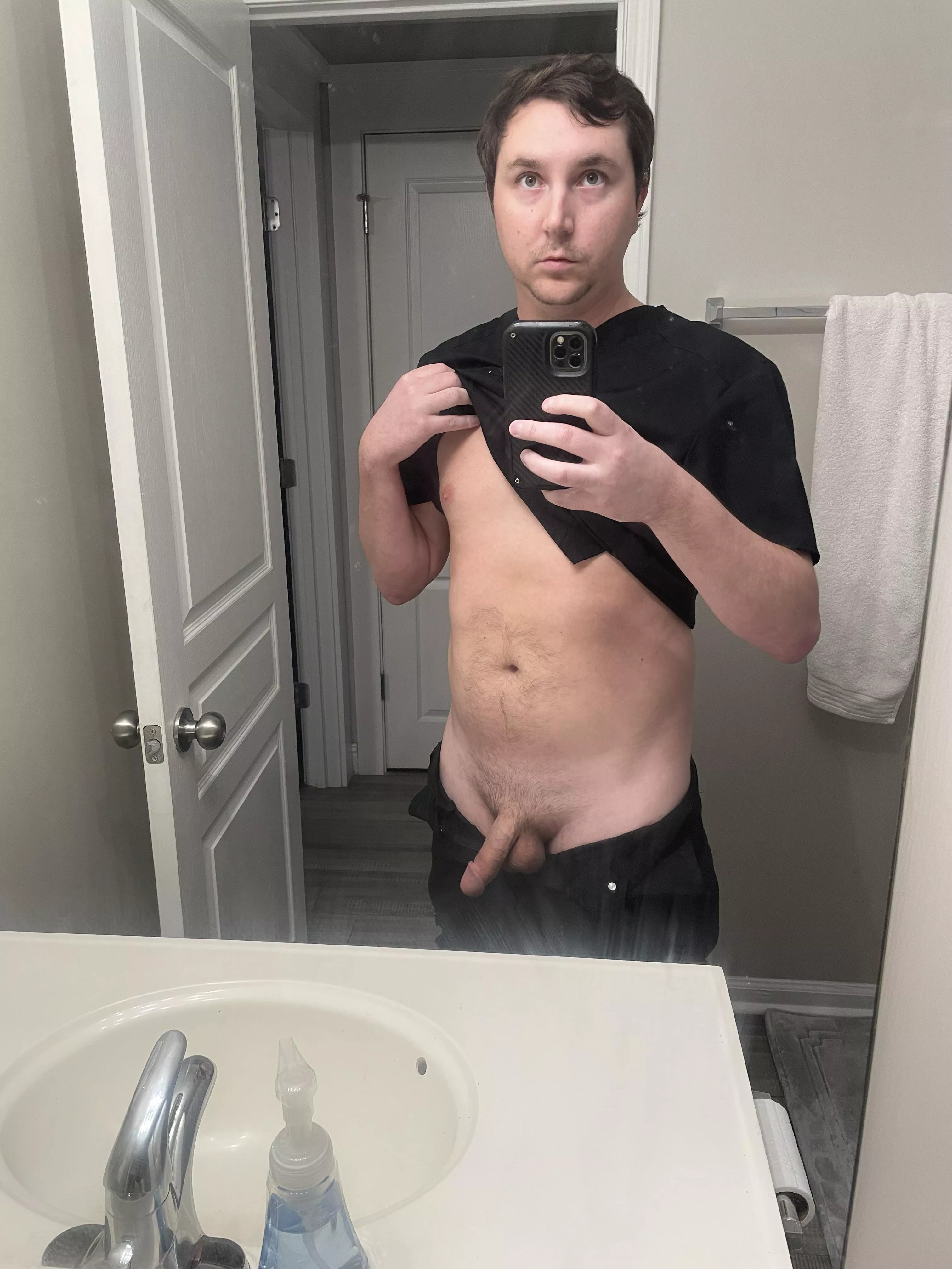 Forgot underwear with my scrubs today