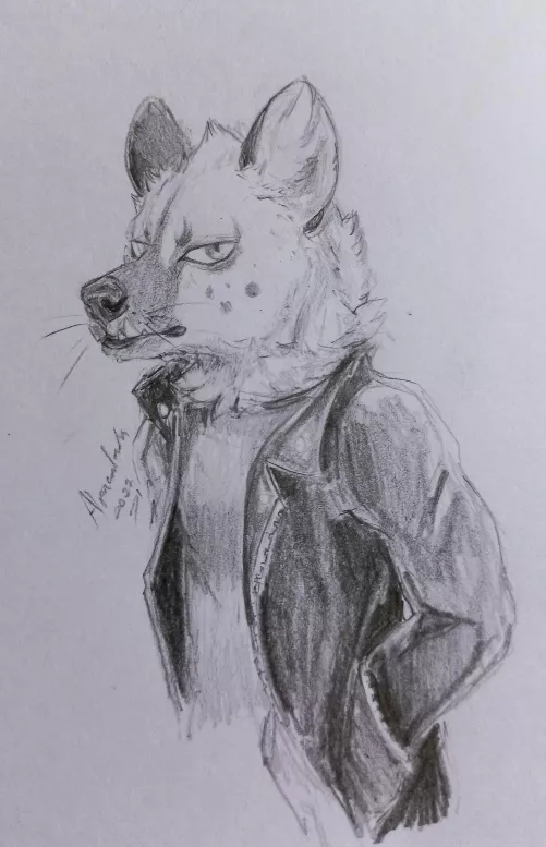 Haida again. Well, hyenas are cute. (art by me)