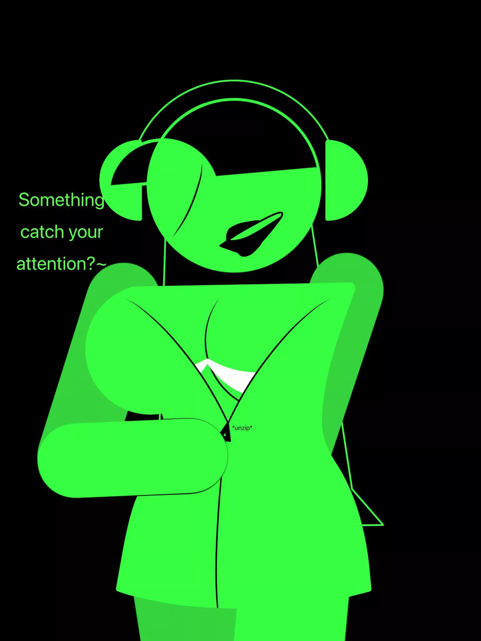 I like to think her outfit unzips (yet more dj exit fanart, she's fun to draw)