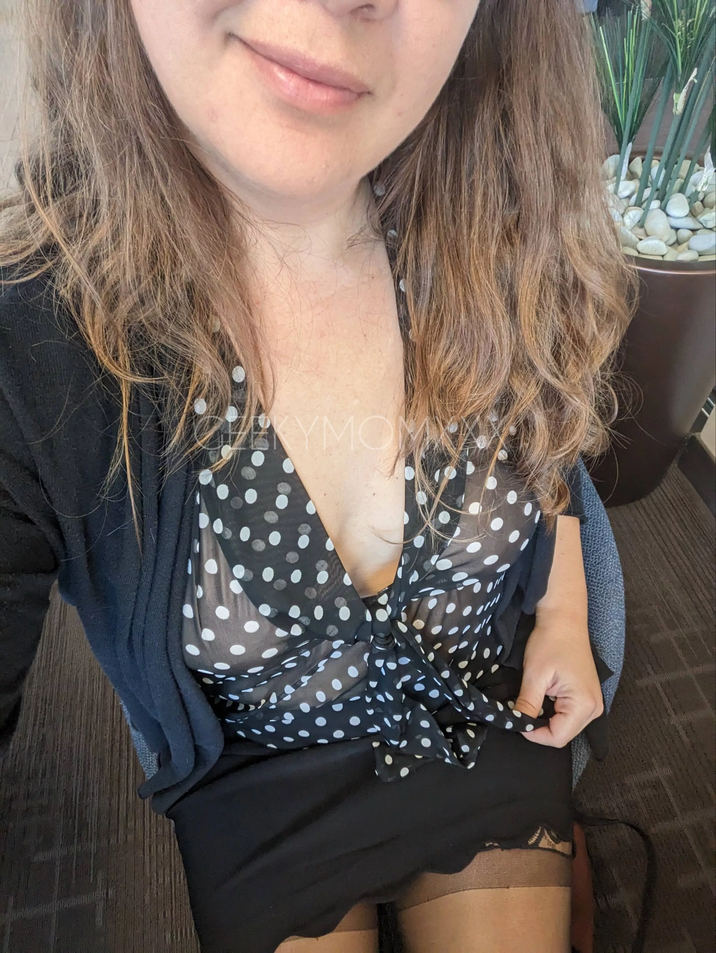 Milf coworker in a sheer top