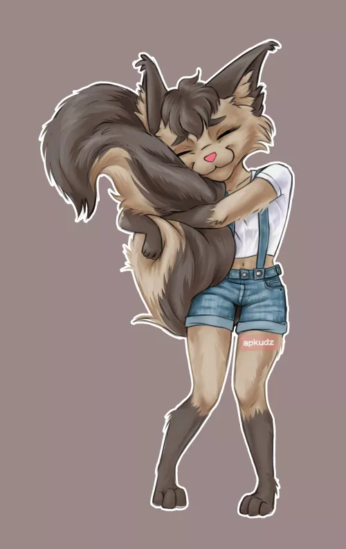 Natchu... loves her comfort tail too damn much 🤨 ( art by me || apkudz )