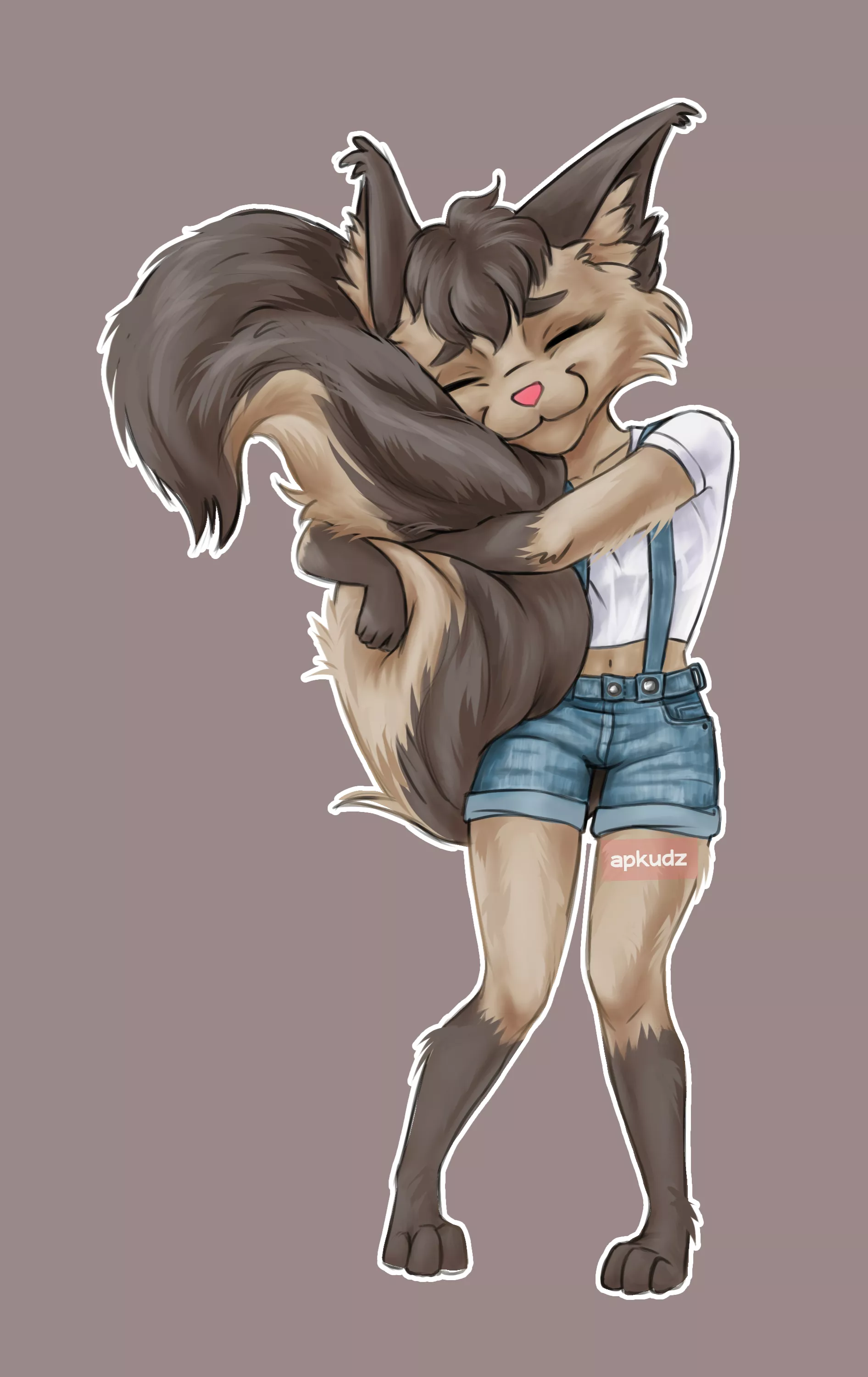 Natchu... loves her comfort tail too damn much 🤨 ( art by me || apkudz )