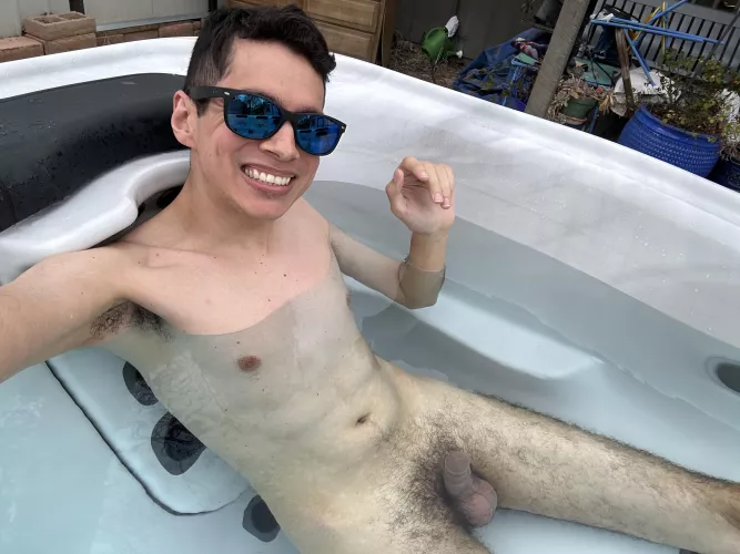 No better feeling than relaxing in a hot tub