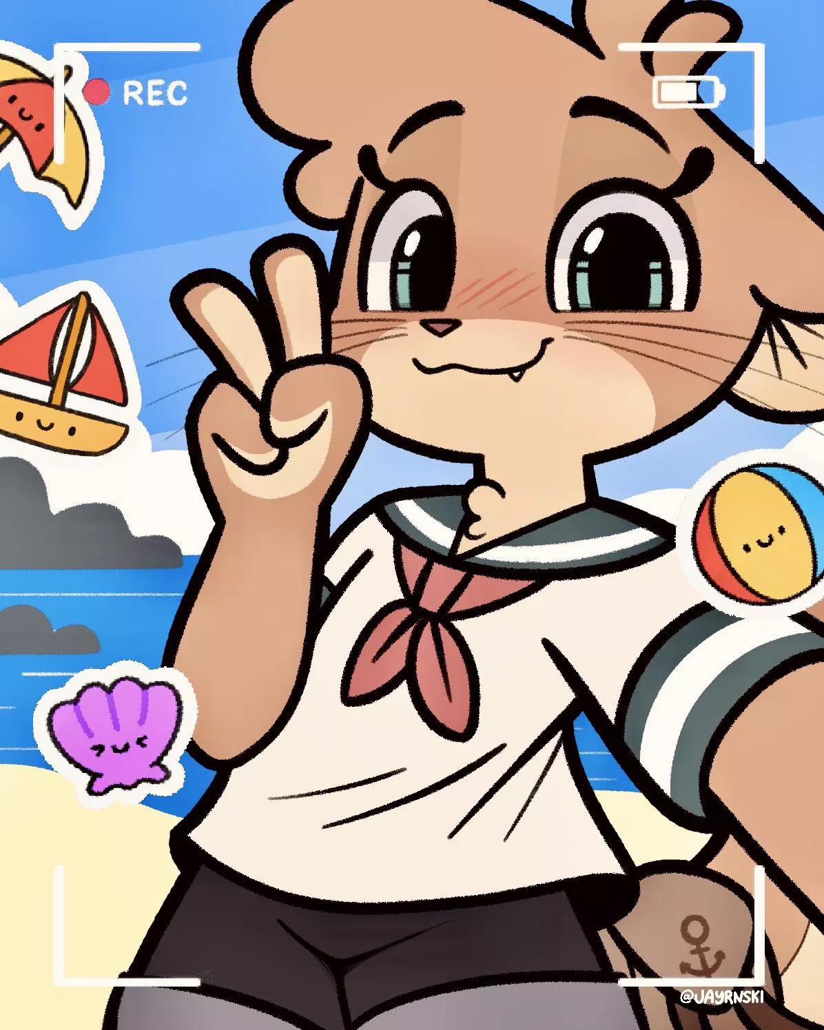 Ottie at the beach! 🦦🏖️ (@jayrnski)