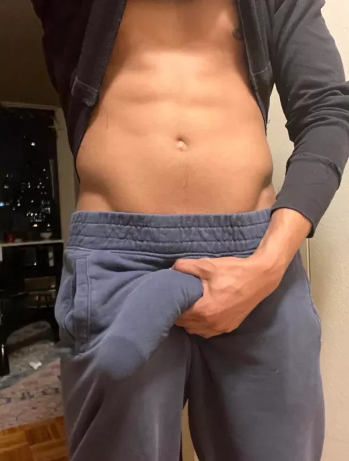 Post gym bulge