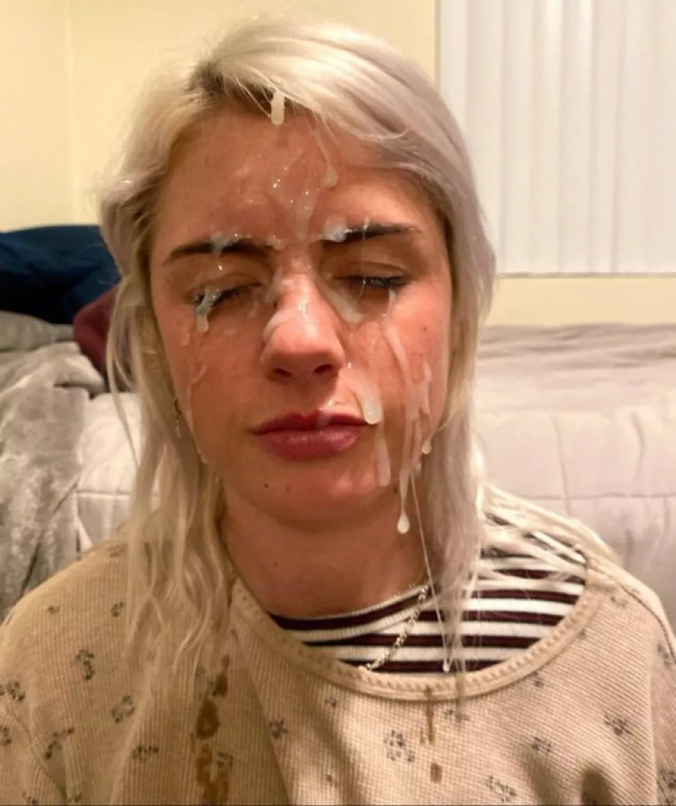 some dripped down from her forehead