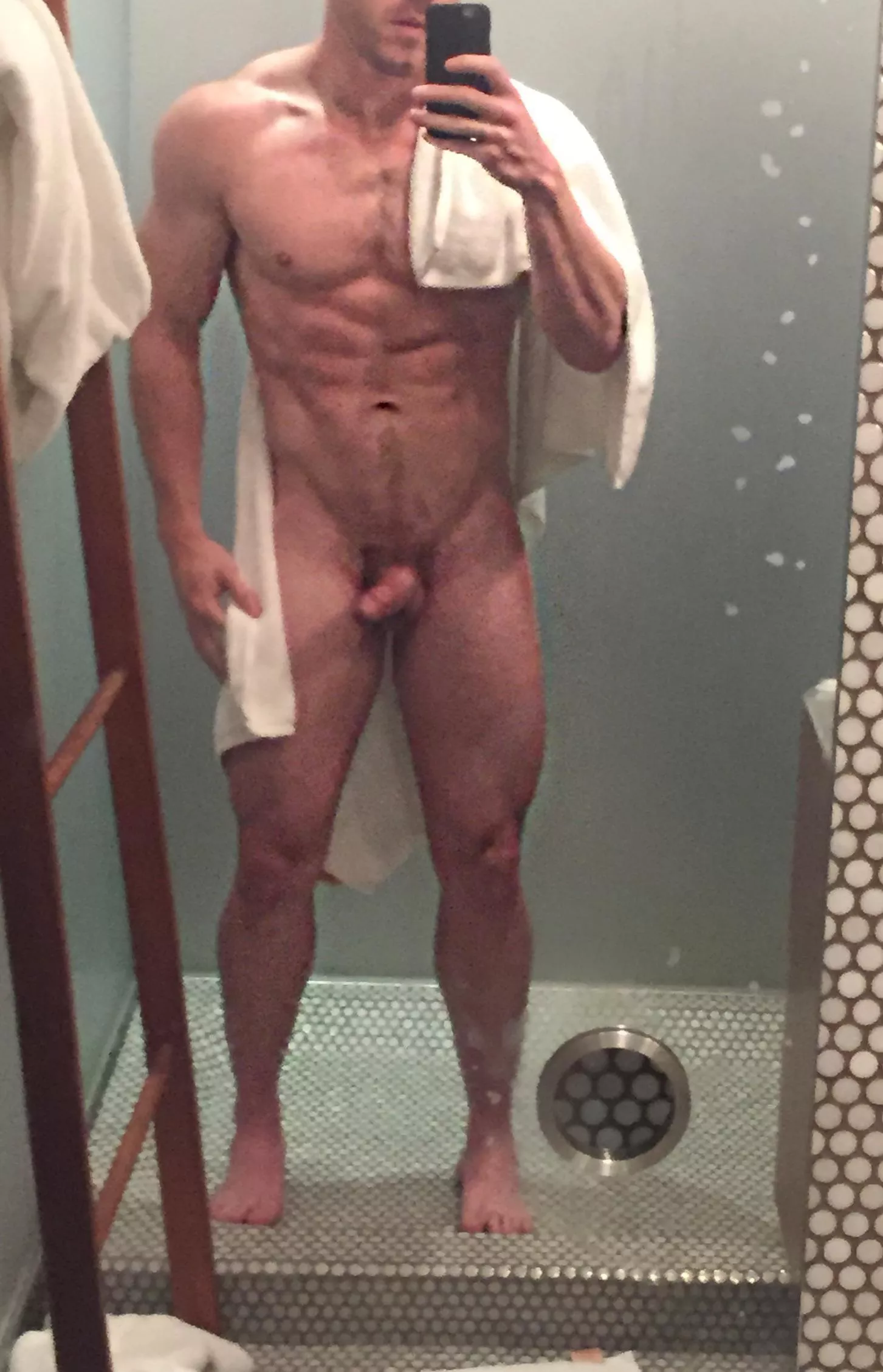 Squeaky clean body; not so clean mirror. I love showers, specially with others.