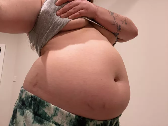 Stuffed myself to nearly bursting and was VERY excited about the numbers on the scale 🐷