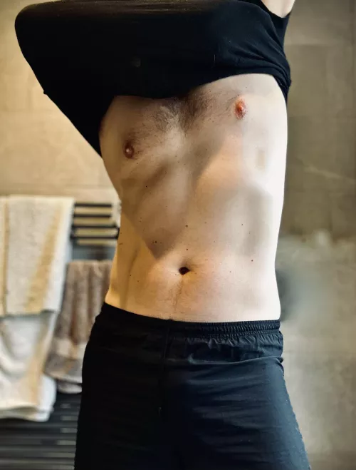 The best part of a workout is stripping off afterwards