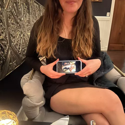 u/ejtaylor69 having dinner with cuck and showing him how much fun she had with this big cock