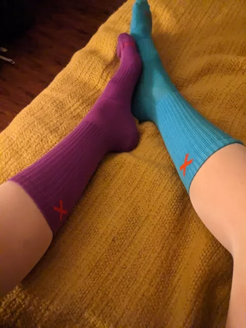 uncharacteristically, I am wearing mismatched socks. I never ever do this